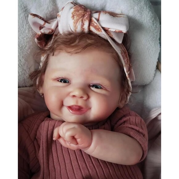 🆕19 Inches Female Cloth Body Hand Rooted Hair Lifelike Newborn Reborn Baby Doll - Picture 3 of 6